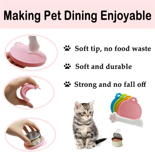 Food Can Spoon & Lids (4-Pack + Pink Spoon)