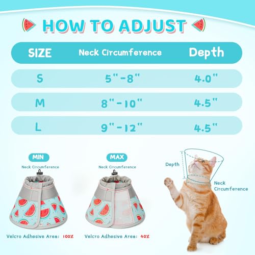 Cat Cone Collar Soft to Stop Licking (Blue / S)