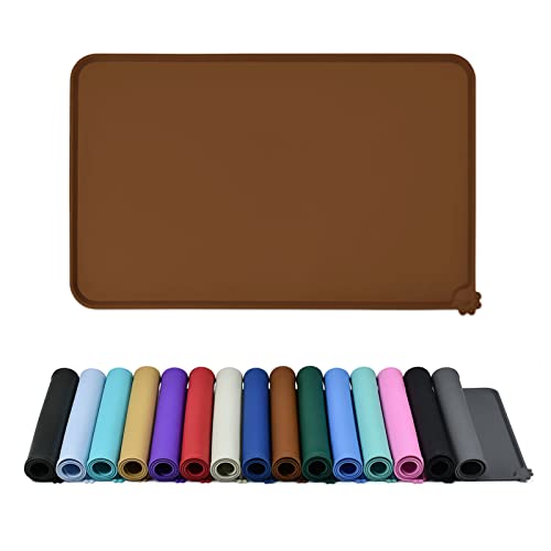 Silicone Pet Feeding Mat (Brown / 32" x 24")