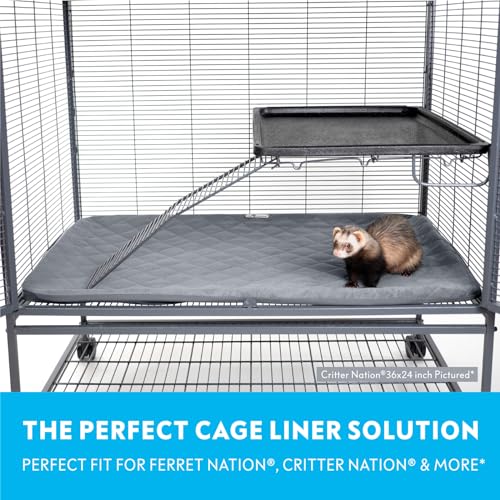 Fitted Fleece Bottom Pan Liner for Critter Nation Cage (Gray / Bottom Pan Liner)