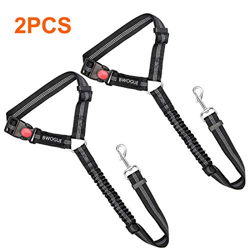 2 Pack Dog Seat Belt for Car (Black)