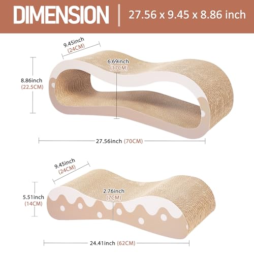Simple Delxue 2 in 1 Cat Scratcher Cardboard Lounge Bed (2 IN 1 Large Wave)