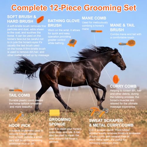 Horse Grooming Kit (Grey)