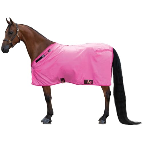 Dura Nylon Horse Stable Sheet (Horse Size 74 / Cutback | Closed Front | Legstrap / Pink)