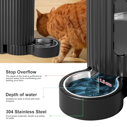 Gravity Automatic Cat Feeder (Large (0.8 Gallon x 2) / Black)