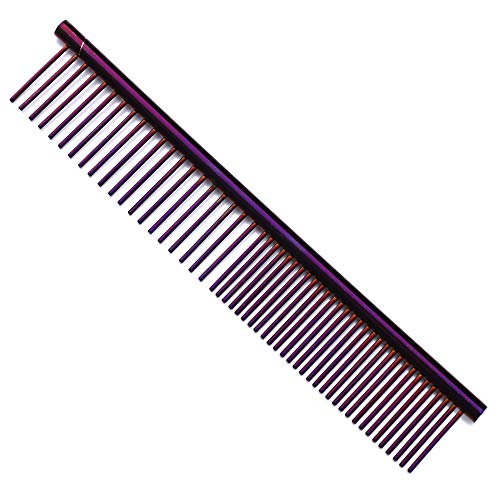 ZoCr Stainless Steel Pet Comb for Dogs Cats (Purple)