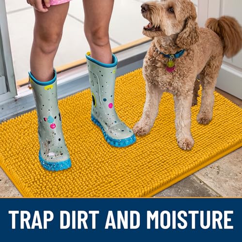 Dog Door Mat for Muddy Paws 30x17 (Golden Yellow / 30"X17")