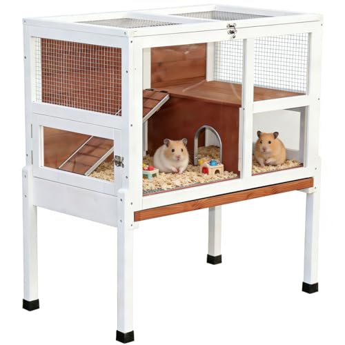 2 Story Guinea Pig Cage with Stand (Walnut)