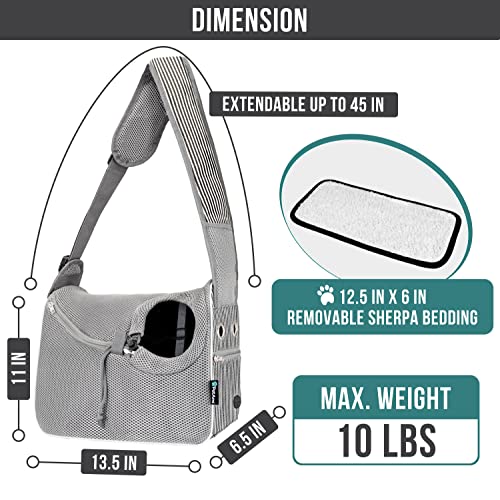 Dog Sling Carrier Small Dogs (Stripe Black)