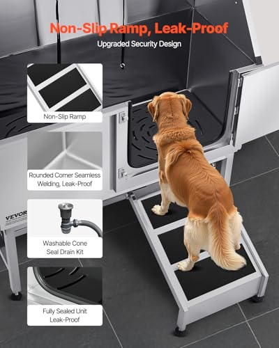 Stainless Steel Dog Washing Station (Right RAMP / 50 inch)