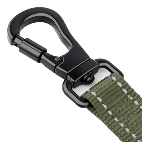 Short Dog Leash with Padded Handle for Medium Large Dogs (Ranger Green / 18 Inch (Pack of 1))