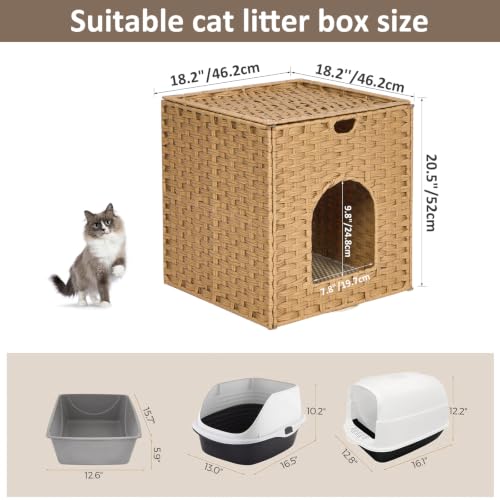 Cat Litter Box Enclosure (18.2'' L x 18.2'' W x 20.5'' H / Natural)