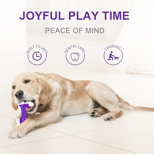 Indestructible Dog Toys for Aggressive Chewers (1PC-Bacon-Purple)