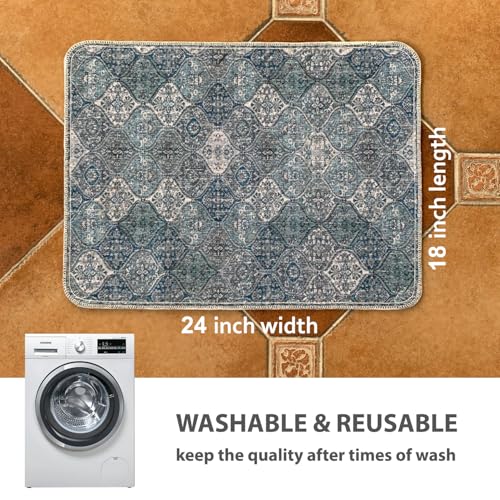 4PACK Washable Pee Pads for Dogs (18x24 Inch (Pack of 4) / Blue/Multi)