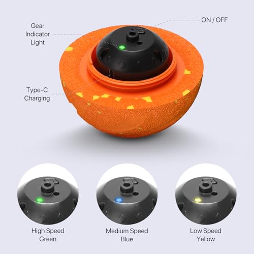 Interactive Dog Toys Automatic Bouncing Dog Ball for Small & Large Dogs (Orange)