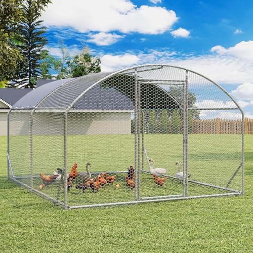 Large Metal Chicken Coop (156.0"L x 108.0"W x 77.0"H)