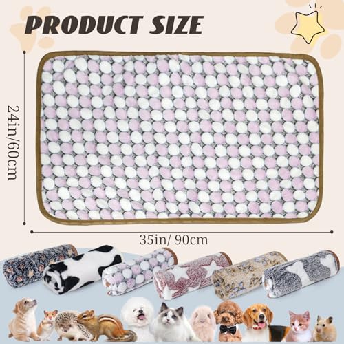 6 Pcs Washable Guinea Pig Blankets Absorbent Small Animal Fleece Bedding Cage Liners Reusable Pet Pee Pad Sleep Mat Pad Cover for Hamster Ferret Rabbit Chinchilla Hedgehog (6 Black Bulk / 24" x 35")