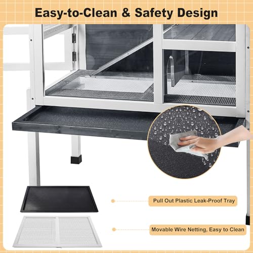 2 Story Guinea Pig Cage with Stand (Grey)