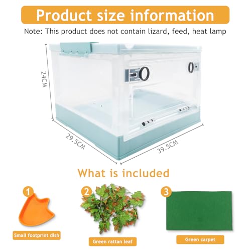 Portable Foldable Terrarium Kit with Wheels for Reptiles Medium (Blue)