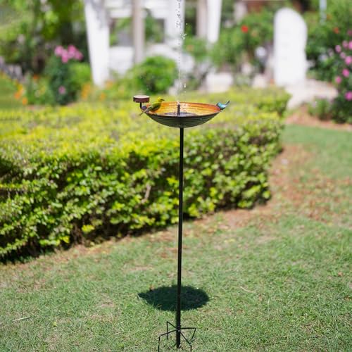 Metal Bird Baths for Outdoors (Orange)