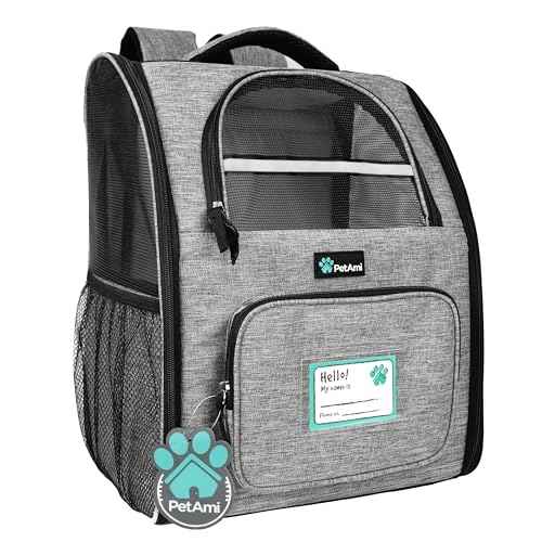 Dog Backpack Carrier Airline Approved Cat Pet Puppy Bag (Heather Gray)