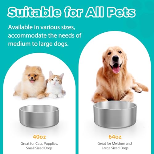 Stainless Steel Dog Bowls (Large / Stainless steel)