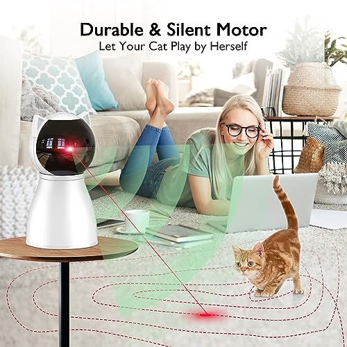 Cat Toys [2025 Newly Upgraded] Real Random Trajectory Rechargeable Motion Activated Cat Laser Toy Automatic