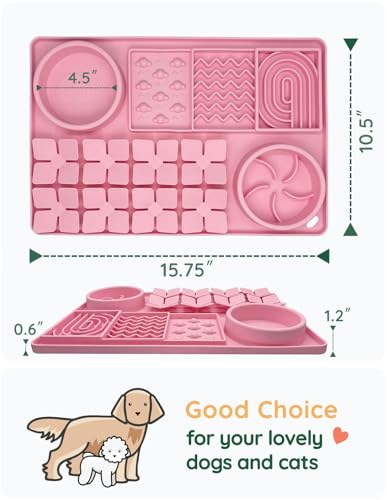 Slow Feeder Bowl for Dogs and Cats (Pink)