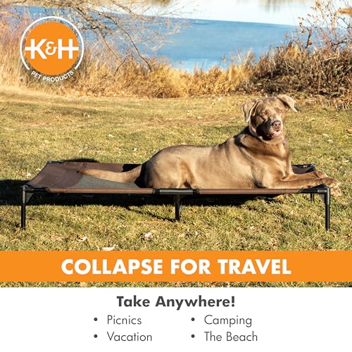 K&H Outdoor Elevated Dog Bed (Chocolate/Black Mesh / Jumbo 56"L x 38"W)
