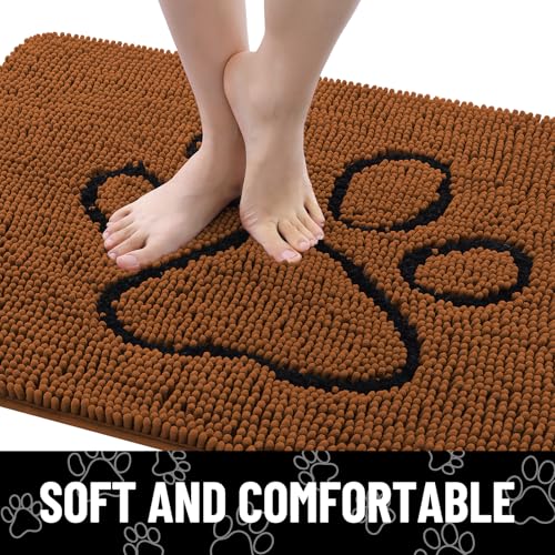 Dog Door Mat for Muddy Paws (48"X30" / Ochre and Black)