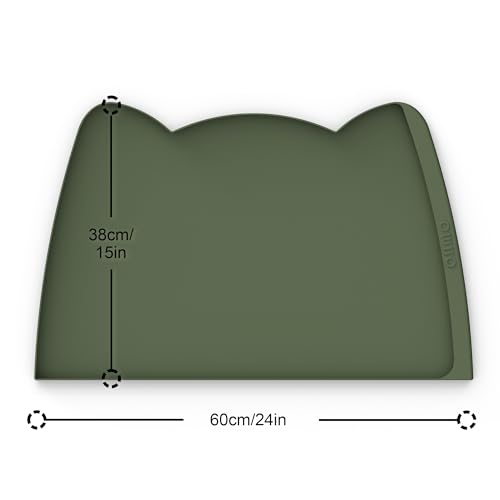 Large Dog Food Mat (24"L x 15"W / Camouflage Green)