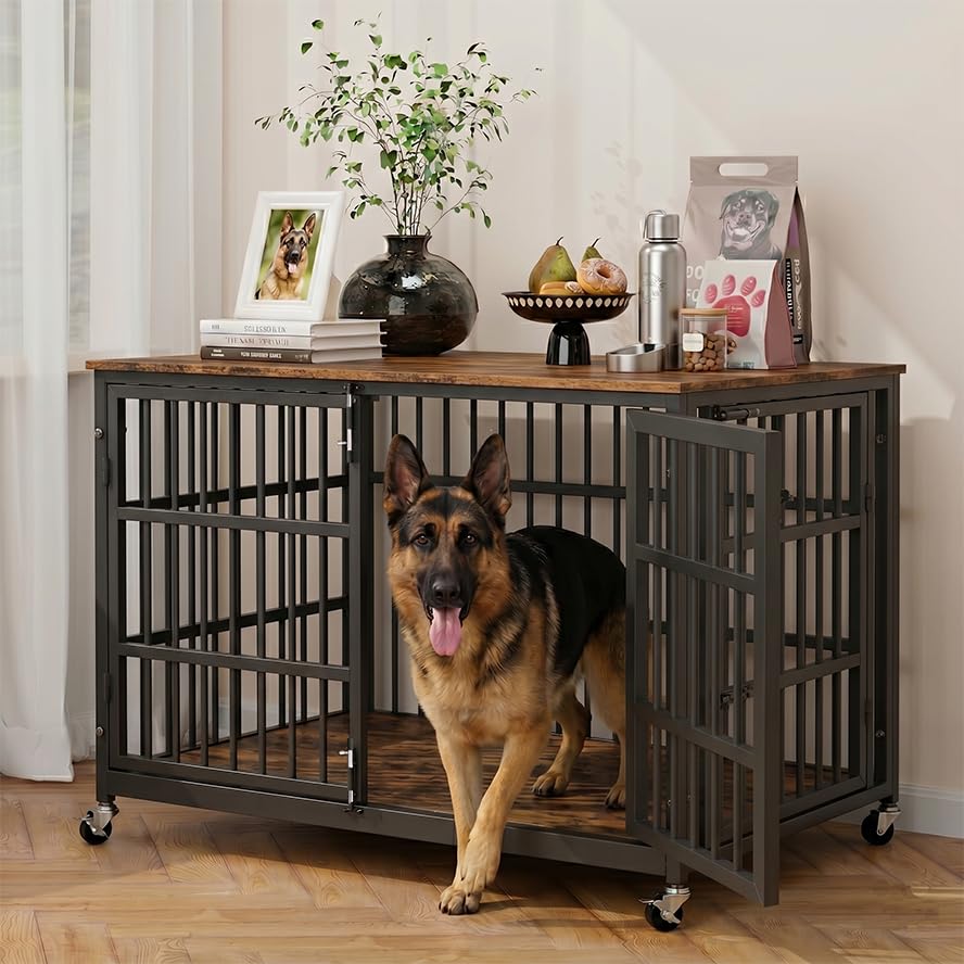 48" Dog Crate Furniture (Black)