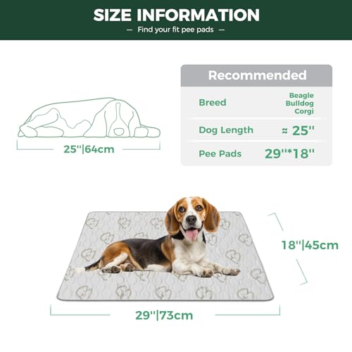 Washable Pee Pads for Dogs (Khaki / 18" x 29" (2 Packs))