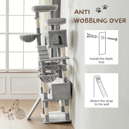 80 Inch Cat Tree (Light Grey)
