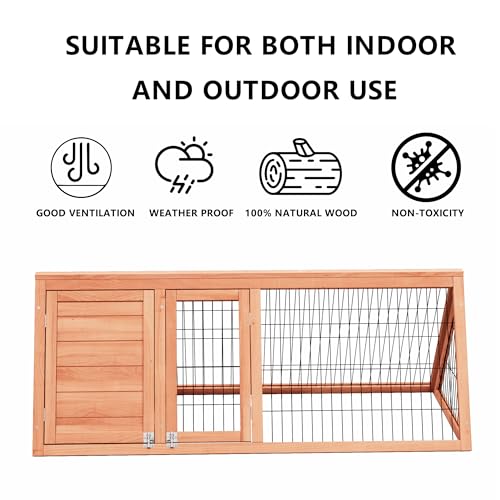 Rabbit Hutch Chicken Coop Outdoor A (Ntural Wood)