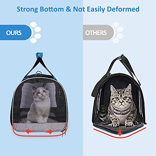 Cat Carrier for Cats up to 20 Lbs (Blue / 17.7"L x 12.0"W x 12.5"H)