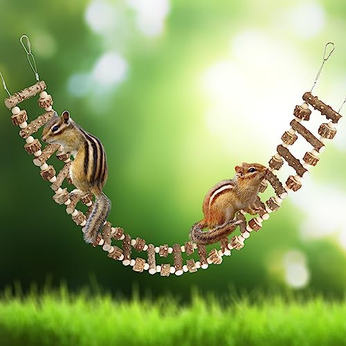 Natural Pepper Wood Hanging Pet Bridge & Swing (43.3 × 3.9 Inch)