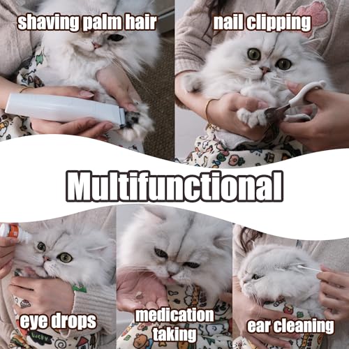 21.7" Cat Grooming Wrap Cat Wrap for Cutting Nails L (M-21.7inch (within 6lbs) / #A1)