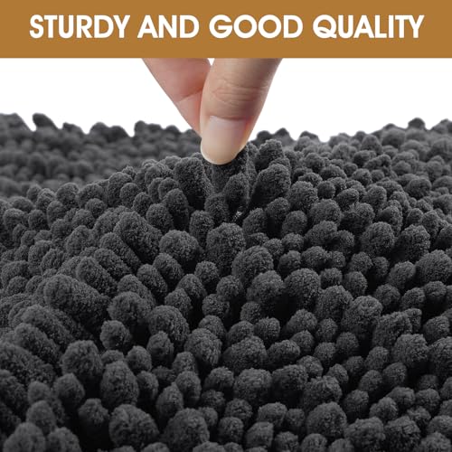 2 Pieces Set Muddy Door Mats for Dogs (Dark Grey / 36" x 24"(2 pieces))