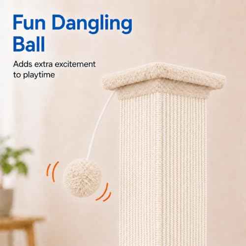 Cat Scratching Post for Indoor Cats (Cream Beige)