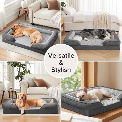 Jumbo Orthopedic Dog Bed for Extra Large Dogs (Grey / XL-PLUS (45"x 32"x 7.5"))
