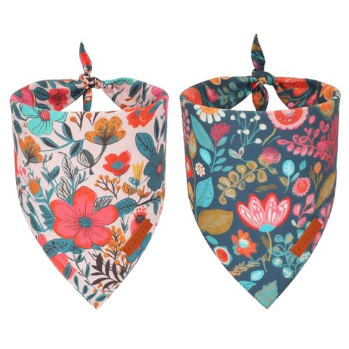 Spring Floral Dog Bandana (X-Large / Flower)