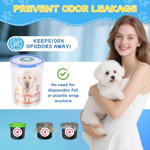 Canned Dog Food Storage Lids Reusable Airtight Can Cover (2 Jar（L）+1 Spoon)