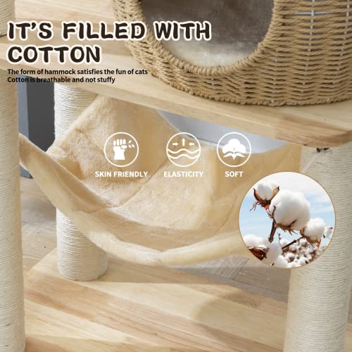 59 Inch Modern Cat Tree Tower for Large Indoor Cats