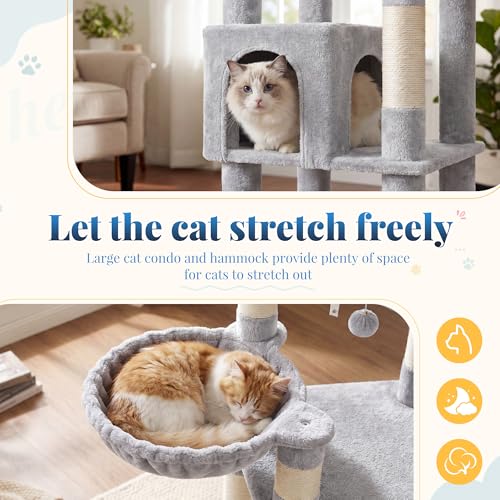 Cat Tree Tower (Light Gray / 72.8 Inches)