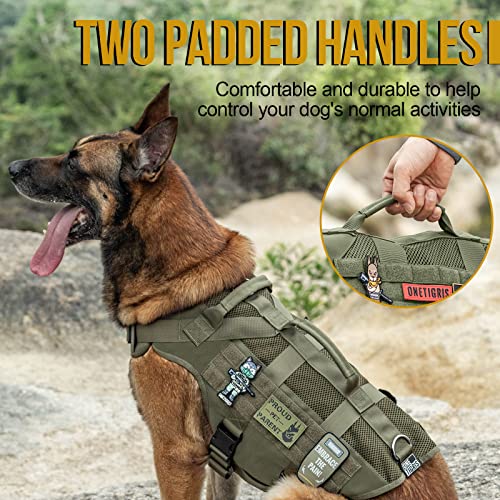 No Pull Tactical Dog Mesh Harness for Medium Dogs (Green / M)