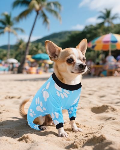 4 Pack Blue Dog Pajamas for Small Dogs (Medium)