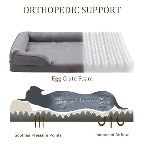 Orthopedic Dog Bed (38.0"L x 28.0"W x 6.5"Th / Dark Grey)