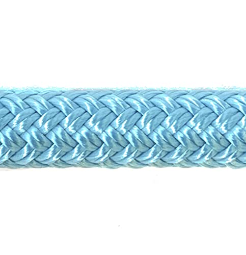 Double Braid Lead Rope with Eye Splice Loop (Ice Blue / 14 ft.)