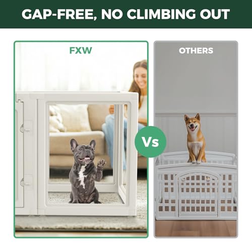 AuraSpace Clear Acrylic Indoor Dog Playpen (White / 30"H)